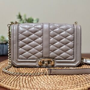 Rebecca Minkoff Quilted Taupe Crossbody Bag